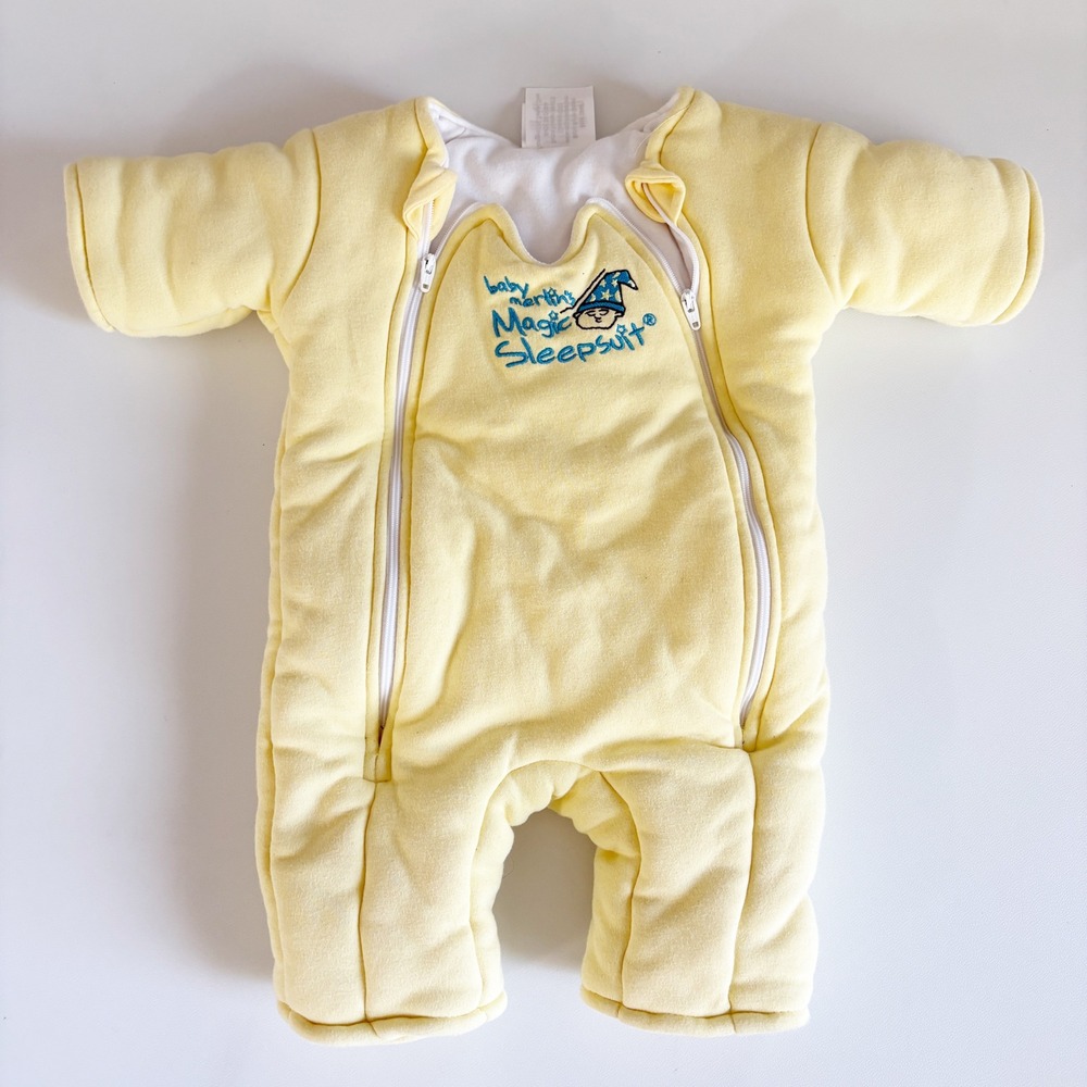 Baby Merlin Yellow Cotton Magic Sleepsuit Swaddle Transition Size Small 3-6M